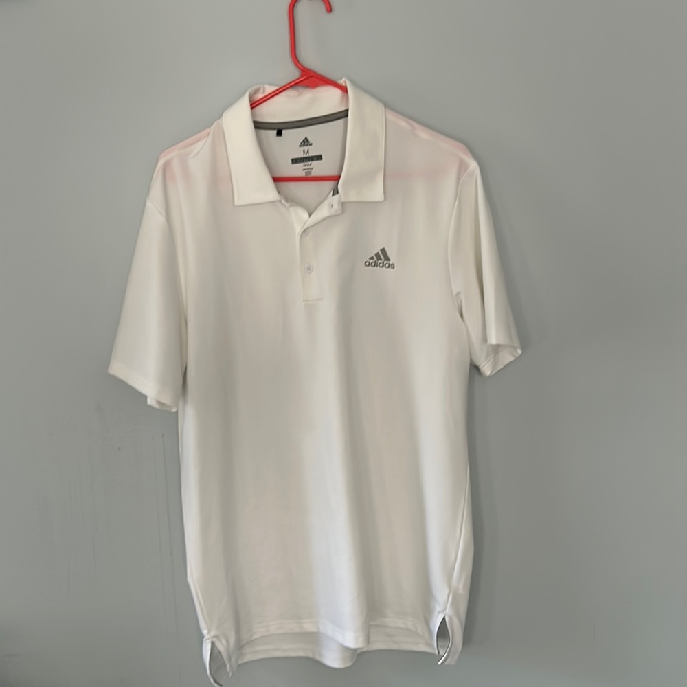 Adidas white golf polo